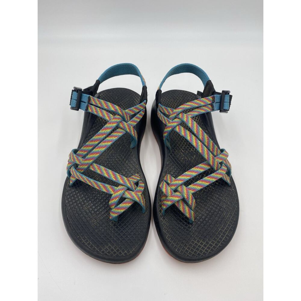 Chaco Fiesta Rainbow Strappy Sandals Chacos Size 7 Hiking ZX2 Toe Loop Outdoor